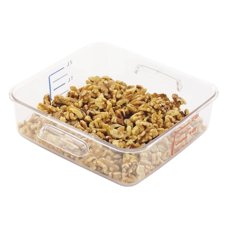 Rubbermaid Commercial SpaceSaver Square Containers, 2qt, 8 4/5w x 8 3/4d x 2 7/10h, Clear FG630200CLR
